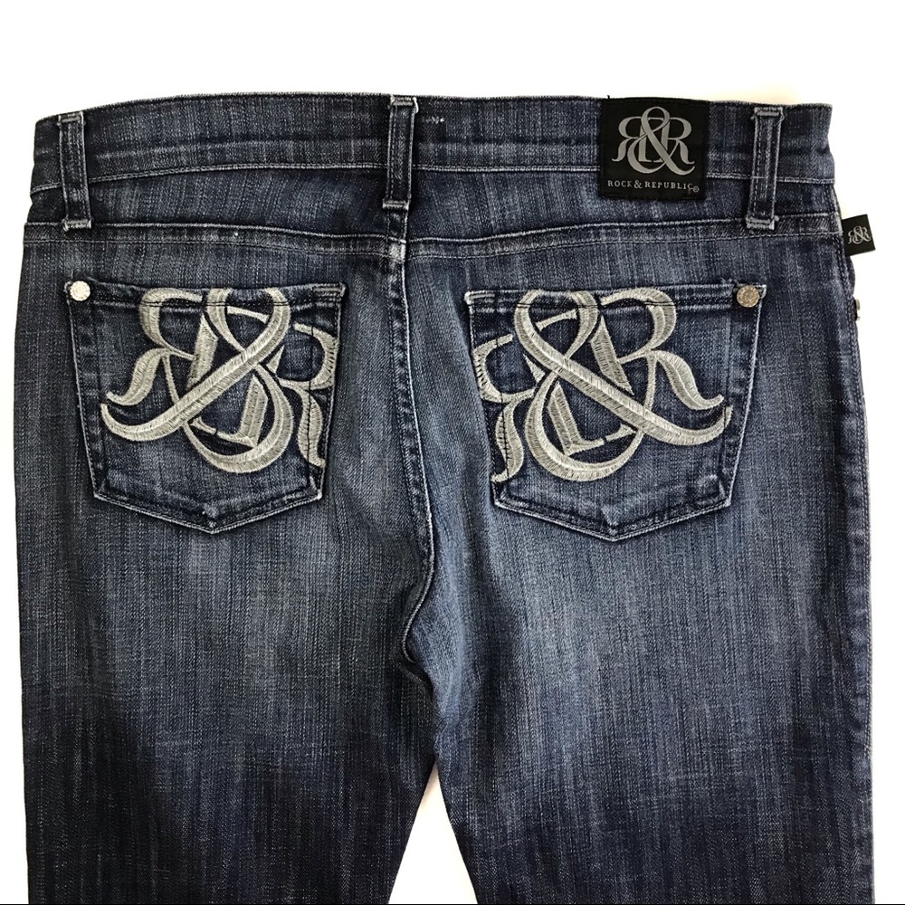 Rock & Republic Dark Wash Bootcut Blue Jeans Sz 29